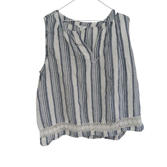 Women's Crown & Ivy Lace Blouse Gray White Size 3X - Picture 1 of 4